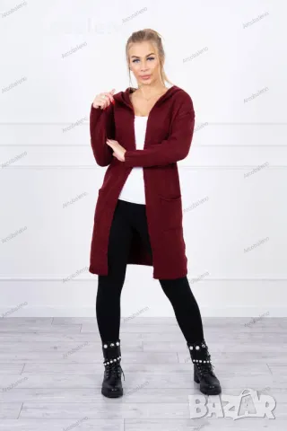 Дамска изчистена жилетка с качулка и джобове, 10цвята , снимка 8 - Жилетки - 48721408