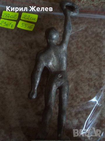 СТАРА МЕТАЛНА СТАТУЕТКА СПОРТИСТ ШАМПИОН МАЙСТОРСКА РЪЧНА АРТ ИЗРАБОТКА 28702, снимка 7 - Колекции - 37199655