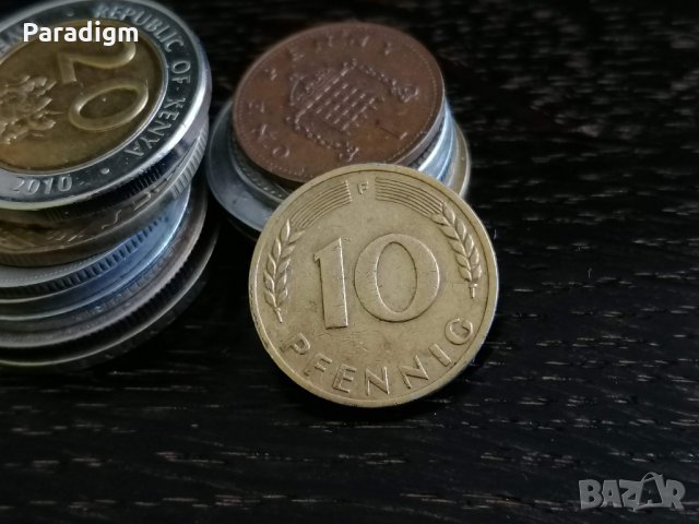 Монета - Германия - 10 пфенига | 1950г.; серия F, снимка 1 - Нумизматика и бонистика - 29411428