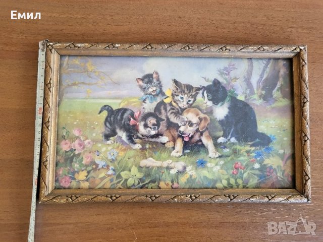 Антикварна репродукция в рамка, снимка 3 - Колекции - 44303123