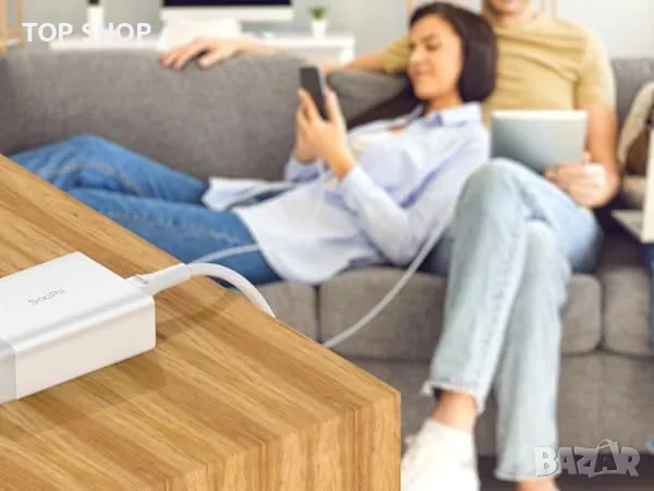 SooPii 40W USB зарядно за зареждане 4-портова USB зарядна станция с един порт QC 3.0 за множество, снимка 9 - Оригинални зарядни - 49049692