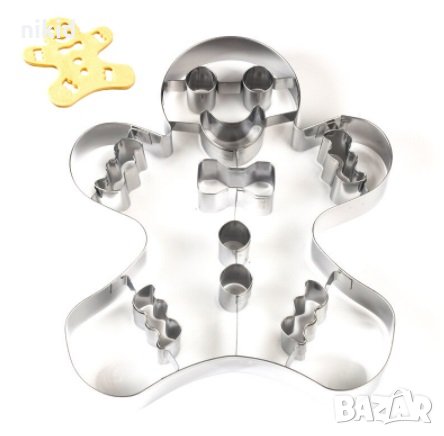 3D гигант метална форма Джинджифилово човече резец за бисквитка тесто украса