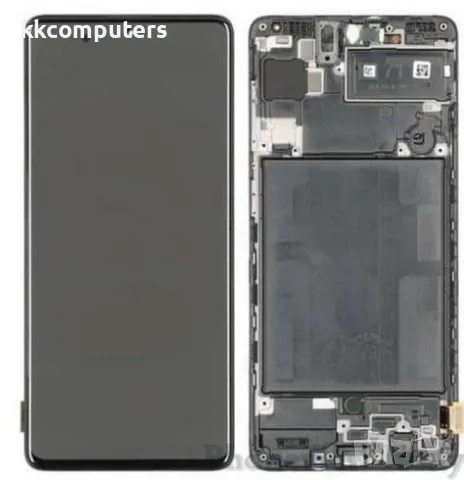LCD Дисплей С РАМКА за Samsung SM-A715F / GH82-22152A Galaxy A71 / Черен / Оригинал Service Pack Бар