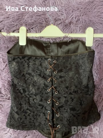Страхотен кафяв дантелен корсет топ , снимка 4 - Корсети, бюстиета, топове - 34404240