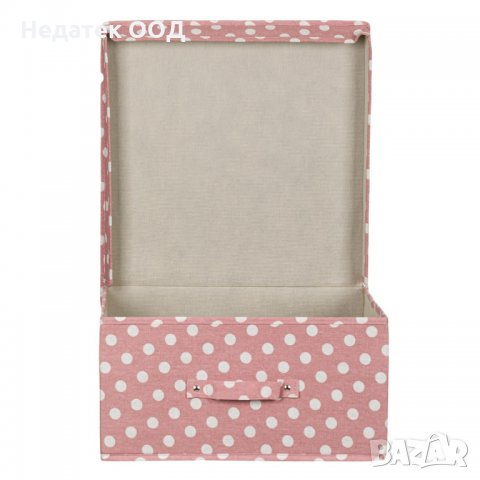 Кутия за съхранение, 40x40x20 см, розов/бял, снимка 2 - Други стоки за дома - 35412789