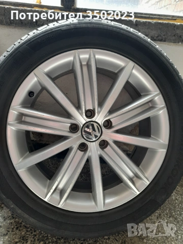 Джанти с Гуми 18 цола 5x112 Vw Tiguan / Фолксваген Тигуан . 7J ET43 ц Централен отвор 57.1, снимка 4 - Гуми и джанти - 54007392