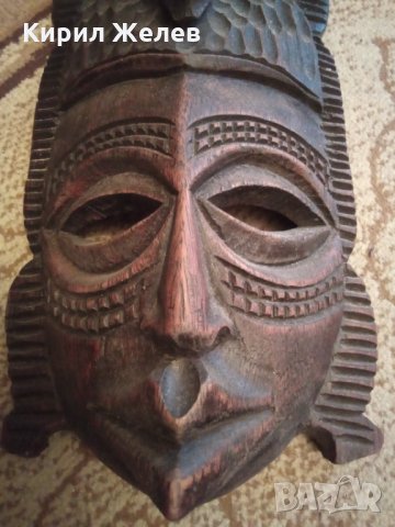 Маска дървена стара 27358, снимка 3 - Декорация за дома - 35024816