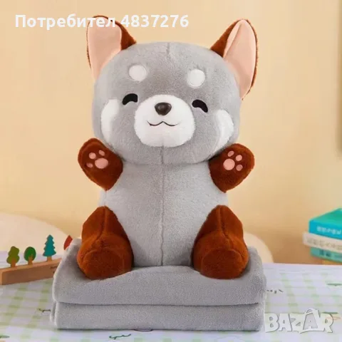 Плюшено животинче лисица+ меко одеяло, снимка 10 - Плюшени играчки - 56221559