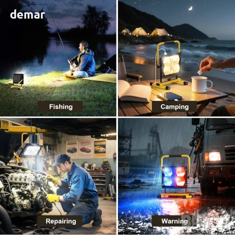 Соларна LED акумулаторна работна лампа Sararoom, 100W, 5 режима, сгъваема дръжка, IP65, снимка 7 - Соларни лампи - 51405314