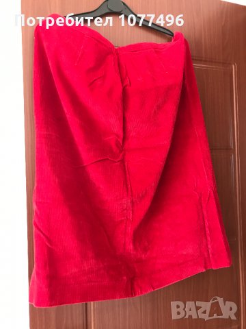 Червена/винена пола рипсено Кадифе  Синя ВЪЛНЕНА пола Чудесен Подарък, снимка 4 - Поли - 30960783