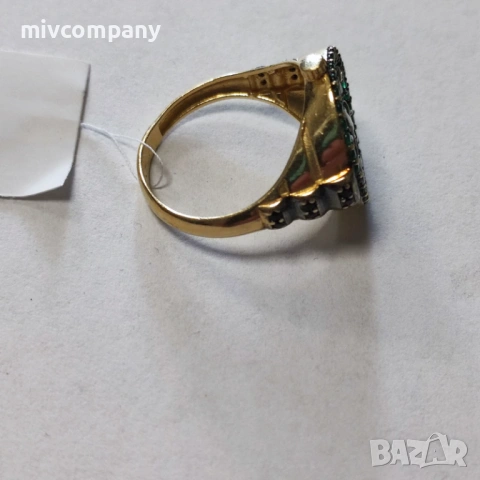 Златен пръстен (часовник) 3.56гр., снимка 3 - Пръстени - 54125673