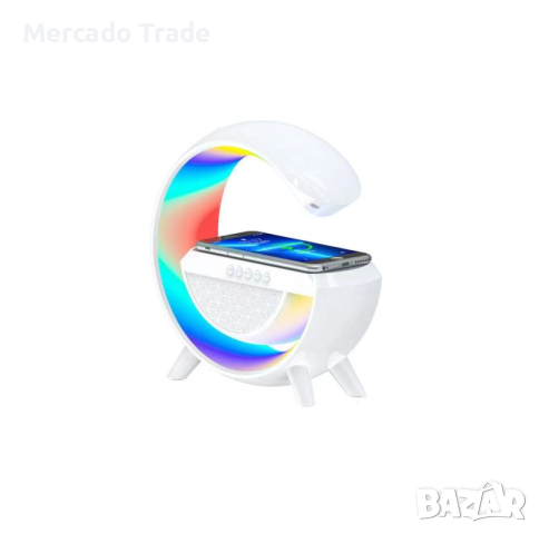 Декоративна лампа Mercado Trade, Безжично зарядно, LED светлина, Бял, снимка 2 - Декорация за дома - 44601525