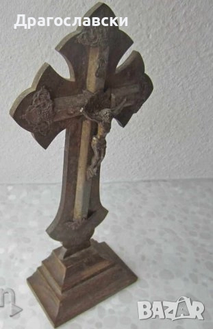 27 см дървен иконостас Богородица дърворезба пано религия фигура икона дърворезба, стар кръст антика, снимка 18 - Статуетки - 28965021