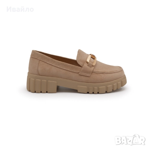 Дамски спортни обувки от еко велур в  бежово, снимка 2 - Дамски ежедневни обувки - 52123972