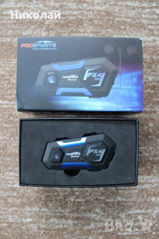 Блутут Интерком Fodsports FX4 Pro/Bluetooth Intercom, снимка 2 - Аудиосистеми - 37084652
