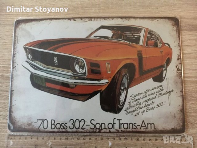 Винтиж метални плакети Mustang Boss 302, Martini, Esso,Agip, снимка 6 - Други - 30294823