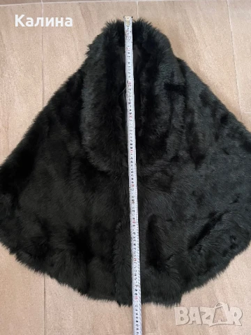 ЧИСТО НОВО Черно пончо / наметало, снимка 4 - Палта, манта - 50620597