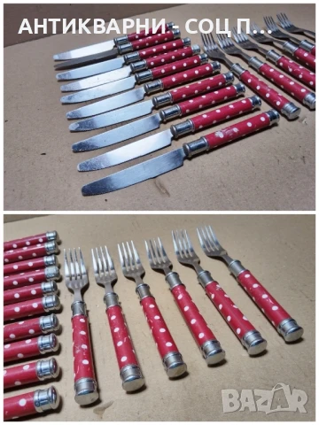 Комплект 10 Броя Стари Ножове + 6 Броя Вилици STAINLESS STEEL. , снимка 4 - Антикварни и старинни предмети - 50823369