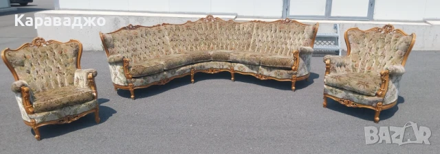 Голяма Холна Гарнитура Рококо, снимка 3 - Дивани и мека мебел - 50720610