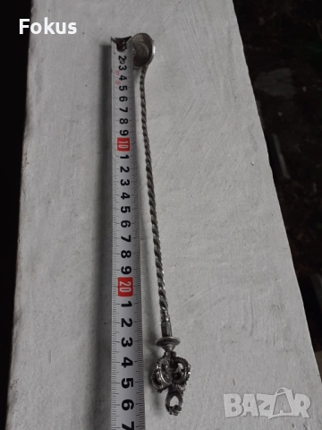 Стара османска сребърна лъжичка за захар с тугра, снимка 7 - Антикварни и старинни предмети - 53327585