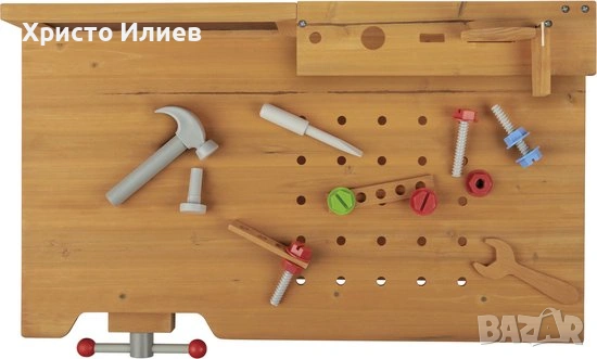 Детска дървена работилница с инструменти и черна дъска Работна маса за деца, снимка 5 - Други - 54363524
