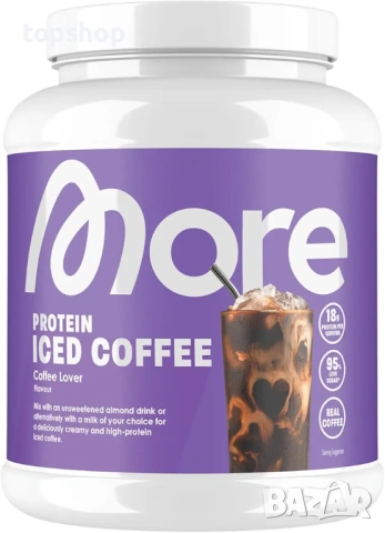 Чисто ново запечатано More Nutrition Protein Iced Coffee (500g) протеин на прах – Немско протеиново 