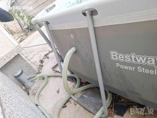 Басейн с мет. конструкция, 305x200x84см., овален, с филтърна помпа и диспенсър, Bestway 5614A Power , снимка 13 - Басейни и аксесоари - 51650383