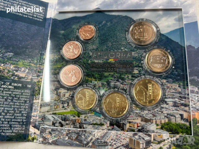 Андора 2025 - комплектен сет от 1 цент до 2 евро - банков Евро сет, 8 монети BU, снимка 3 - Нумизматика и бонистика - 54115877