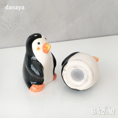 6352 Комплект керамични солница и пиперница Пингвини, снимка 4 - Прибори за хранене, готвене и сервиране - 54190256