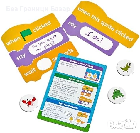 Нов Комплект за програмиране Scratch за деца 8+ – 87 части, 16 задачи, снимка 7 - Образователни игри - 51680831