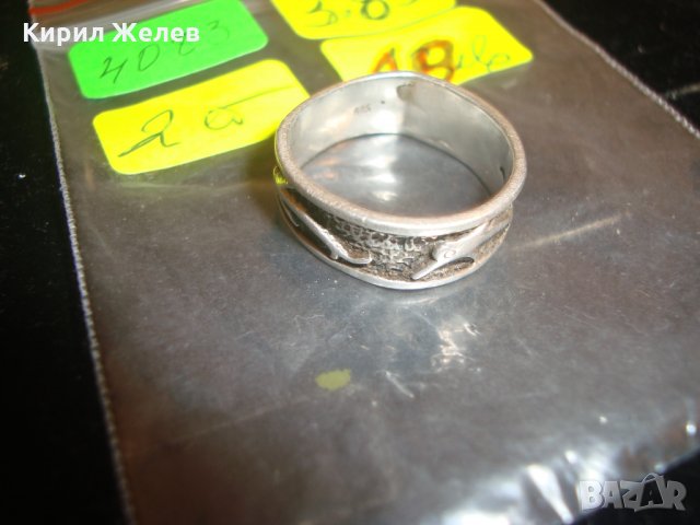 СРЕБЪРЕН ПРЪСТЕН с ДЕЛФИНИ АРТ ДИЗАЙН СРЕБРО 925 ОКСИДИРАН ТИП ХАЛКА 4083, снимка 5 - Пръстени - 30396197