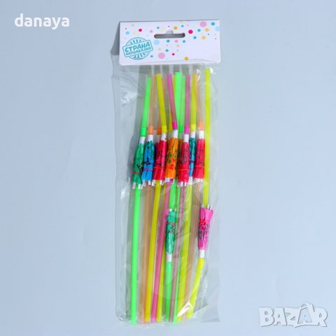 4081 Парти сламки за коктейл с чадърче, 12 броя, снимка 3 - Прибори за хранене, готвене и сервиране - 42301317