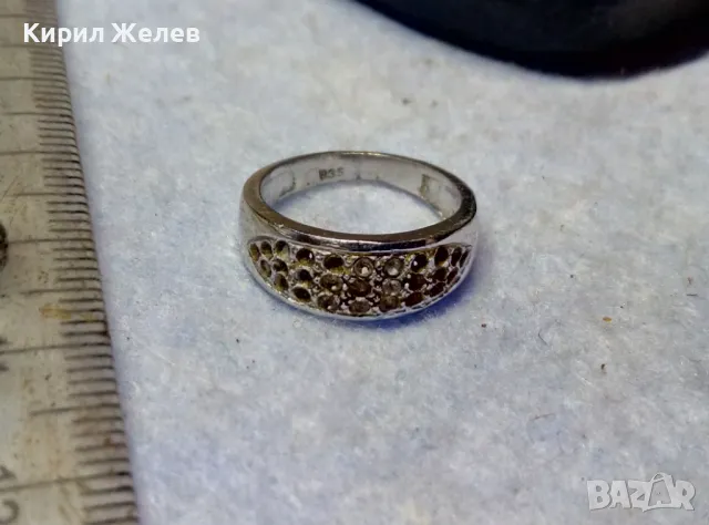 СТИЛЕН СТАР ПРЪСТЕН от БЛАГОРОДНА СТОМАНА с БЯЛА ПОЗЛАТА и ПЕЧАТ 835 НЯКОИ ЦИРКОНЧЕТА ЛИПСВАТ! 48266, снимка 3 - Пръстени - 49704318