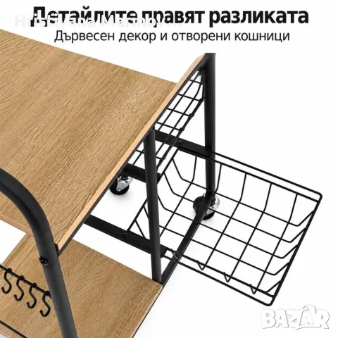 ️ Кухненска количка с две изтеглящи се кошници, снимка 4 - Кухни - 56099509