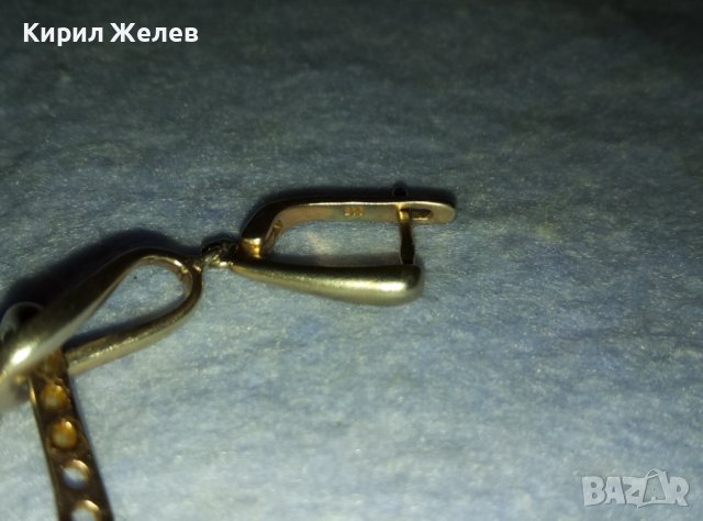 ИЗИСКАНА ДИЗАЙНЕРСКА СРЕБЪРНА с ПОЗЛАТА АРТ ОБЕЦА ПОЗЛАТЕНО СРЕБРО 925 АНГЛИЙСКА ИЗРАБОТКА 39931, снимка 7 - Обеци - 42405283