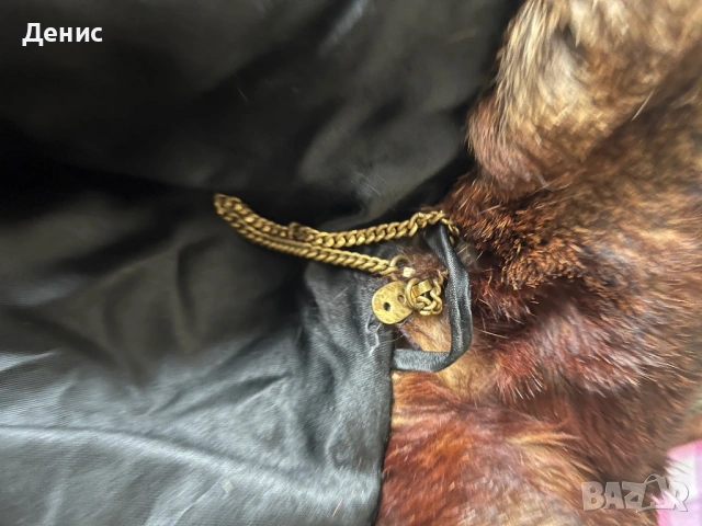 Дълго дамско палто от естествен косъм (нутрия) – L/XL, с подвижна част, ретро модел, снимка 12 - Палта, манта - 53295608