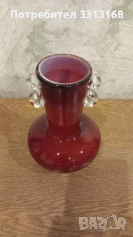 Ваза червено стъкло , снимка 3 - Вази - 52194142