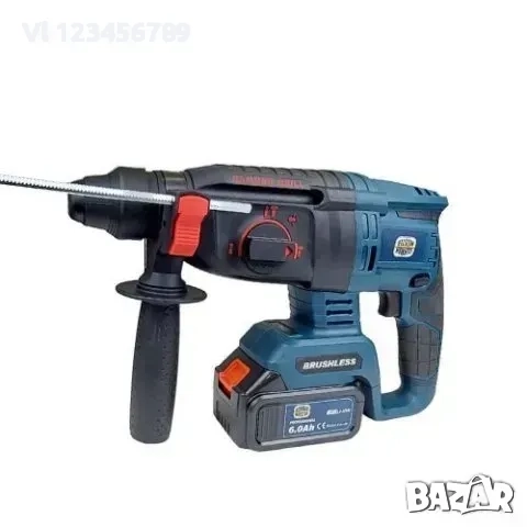 Мощен акумулаторен перфоратор s безчетков мотор за постоянна производителност Мощна ударна система, снимка 2 - Бормашини - 52190078