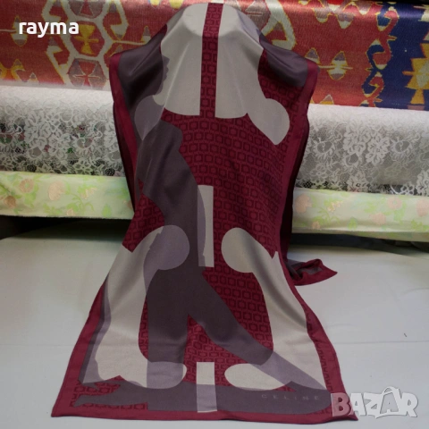 Celine копринен шал принт, снимка 5 - Шалове - 54218748