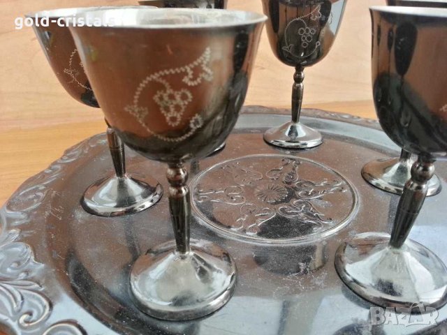  Метални чаши с поднос месинг бронз , снимка 7 - Антикварни и старинни предмети - 29292727