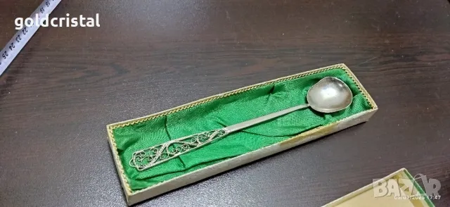 стара коктейлна лъжичка филигран 