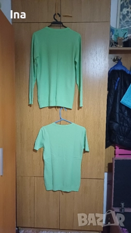 Комплект зелена жилетка и блузка 