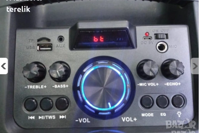 % Нова ZQS 8210 2х8 120W 6500mah 2 микрофона ПРЕНОСИМА КАРАОКЕ КОЛОНА От вносител 12 месеца гаранци, снимка 9 - Тонколони - 53165284