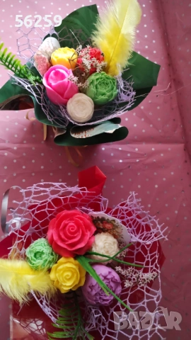 Букети от глицеринови цветя, снимка 4 - Други - 53193342