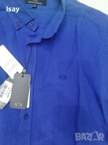 Мъжка риза Армани ХЛ последен размер 100% лен, снимка 4 - Ризи - 53919080