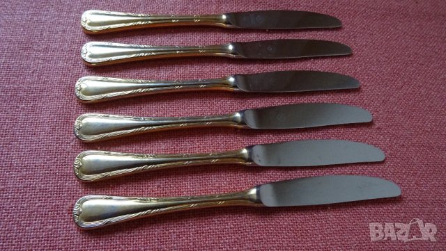Solingen KUPPELS BESTECK , 18/10 HARTVER GOLDET 23/24 KARAT комплект 6 бр ножове с позлата, снимка 8 - Прибори за хранене, готвене и сервиране - 31142102
