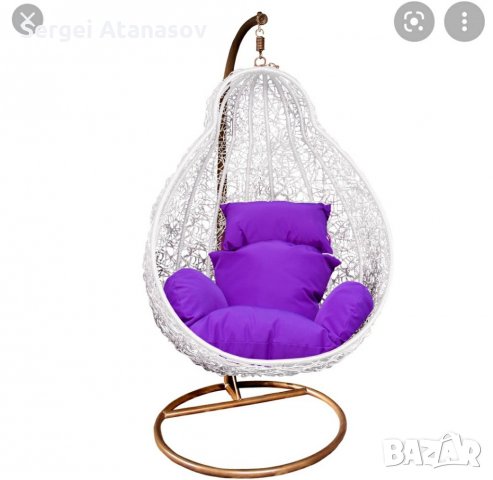 Уютна люлка от ратан, снимка 3 - Градински мебели, декорация  - 33212914