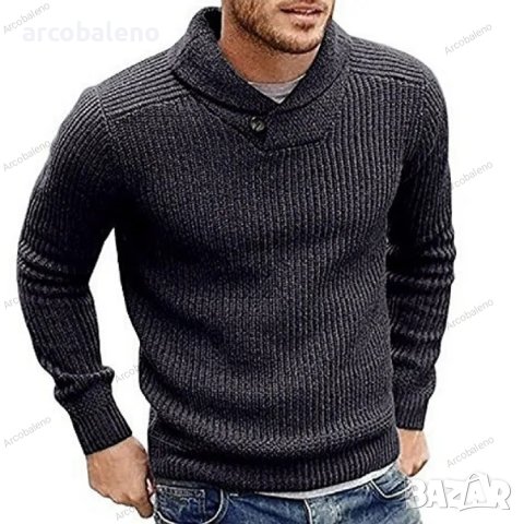 Елегантен мъжки пуловер с дълъг ръкав, 5цвята - 023, снимка 6 - Пуловери - 42553384