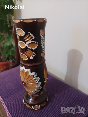 Дървена ваза, снимка 5 - Вази - 53223712