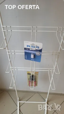 Стелаж Метален 12 окачвачи със стойка 143 х 39 см, снимка 3 - Стелажи и щандове - 47823341